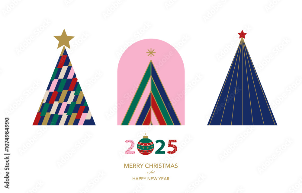Christmas tree element object with geometric style Christmas tree element object with geometric style