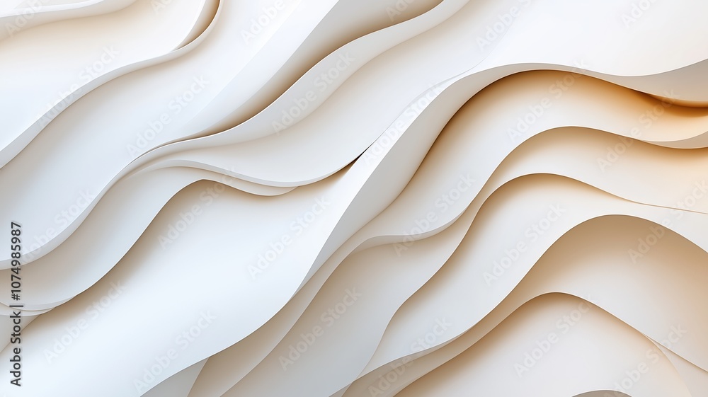 Obraz premium Elegant White Paper Waves Create Texture