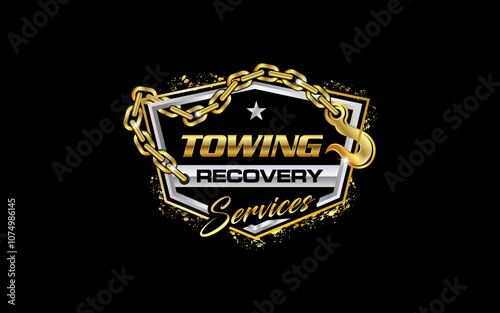 Illustration vector graphic of towing truck service logo design suitable for the automotive company
