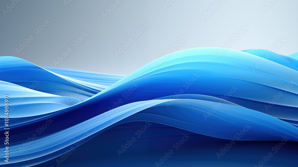 Naklejka premium Waves of Blue Flowing Gracefully in Serene Harmony