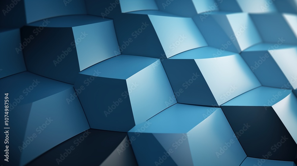 Fototapeta premium Blue Geometric Shapes Arrangement