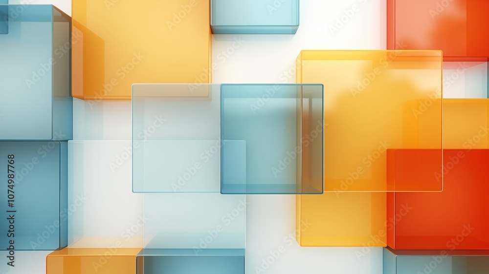 Modern Abstract Design With Colorful Cubes Modern Abstract Design With Colorful Cubes