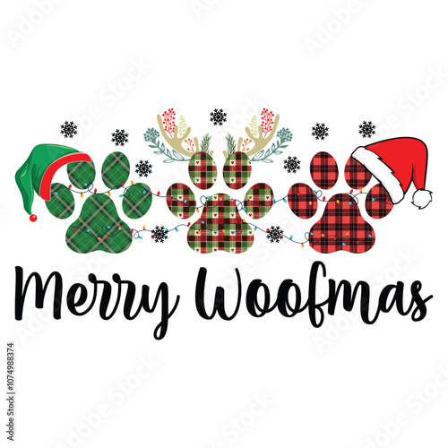 Merry Christmas Woofmas T-Shirt Design.