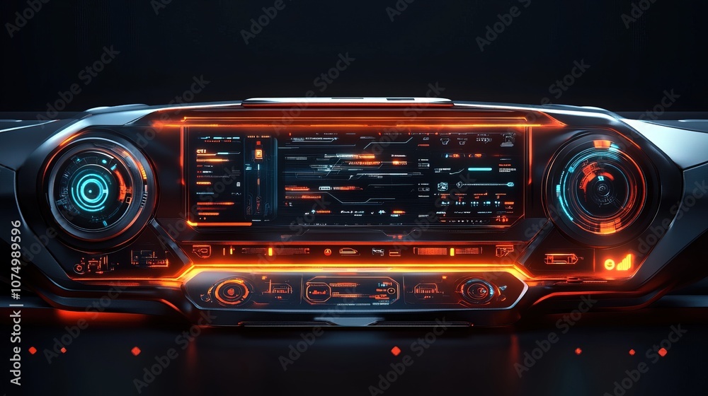 Fototapeta premium Digital data car User interface design with futuristic features