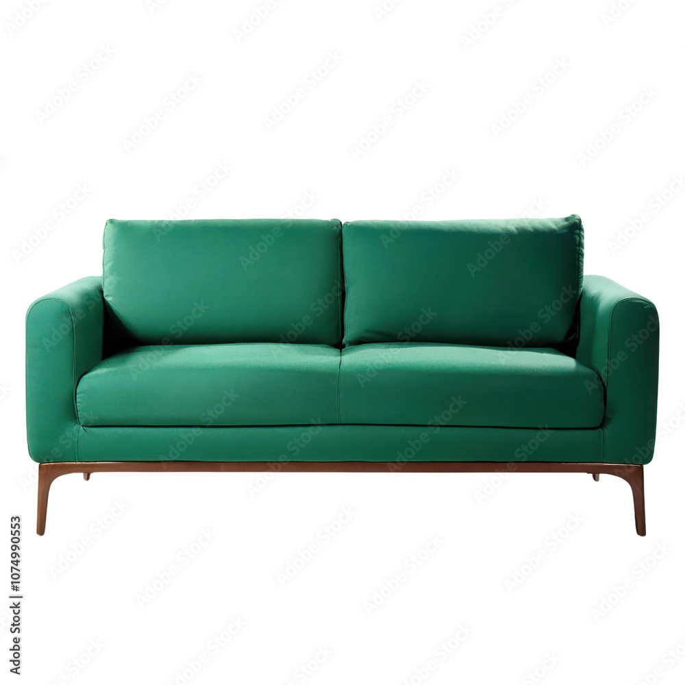 Modern green sofa, designed for comfort and style, perfect for any living space, transparent background Modern green sofa, designed for comfort and style, perfect for any living space, transparent background