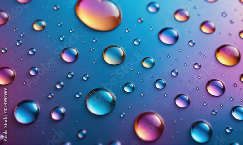 Wallpaper Mural Water droplets on a blue and purple surface Torontodigital.ca