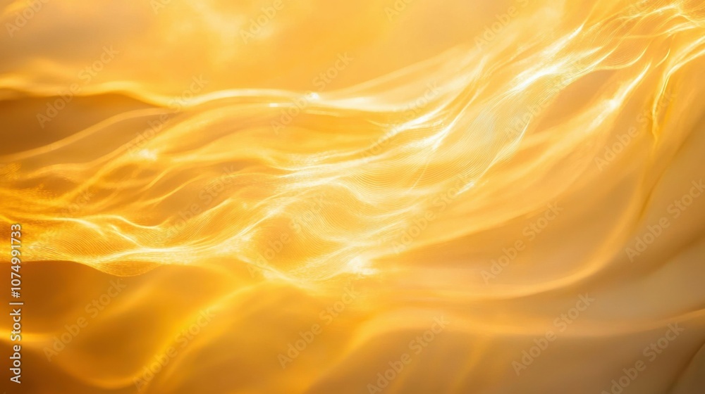 Golden-hued waves of light flowing like molten metal Golden-hued waves of light flowing like molten metal