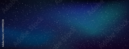 Tranquil night sky landscape, Star universe background, Stardust in deep universe, Milky way galaxy, Vector Illustration.