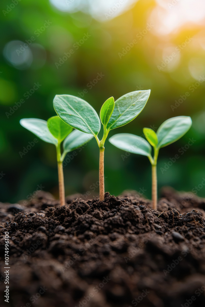 Vibrant green seedlings emerging from rich soil, symbolizing growth, renewal, and the beauty of nature in a nurturing environment. Vibrant green seedlings emerging from rich soil, symbolizing growth, renewal, and the beauty of nature in a nurturing environment.