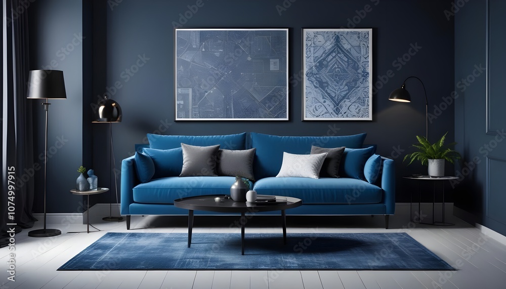 Photo modern style interior room 3d illustration Photo modern style interior room 3d illustration
