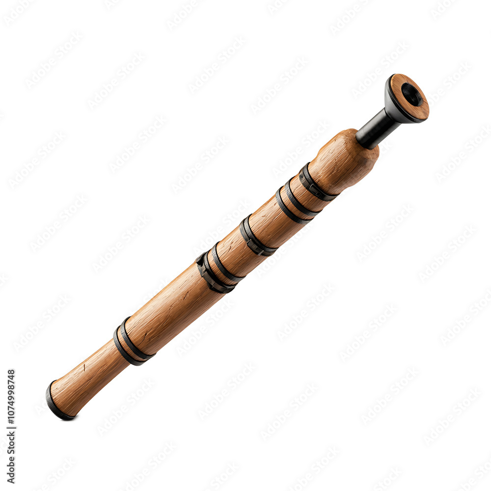 a blowgun, long tube with dart, realistic wood texture, isolated on white background a blowgun, long tube with dart, realistic wood texture, isolated on white background