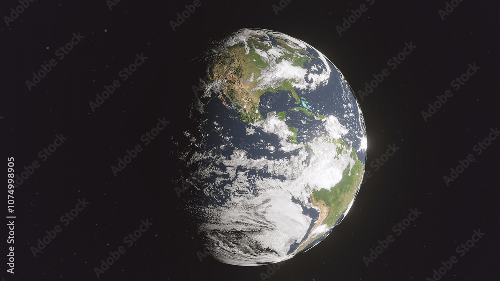 Obraz premium 3D Render Realistic Earth High Detailed