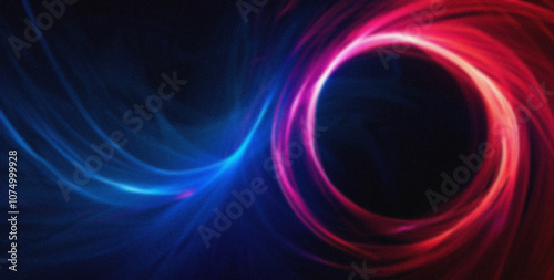 Futuristic Neon Swirl with Gradient Circle and Grainy Texture