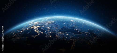 Europe, Turkey and Ukraine city lights