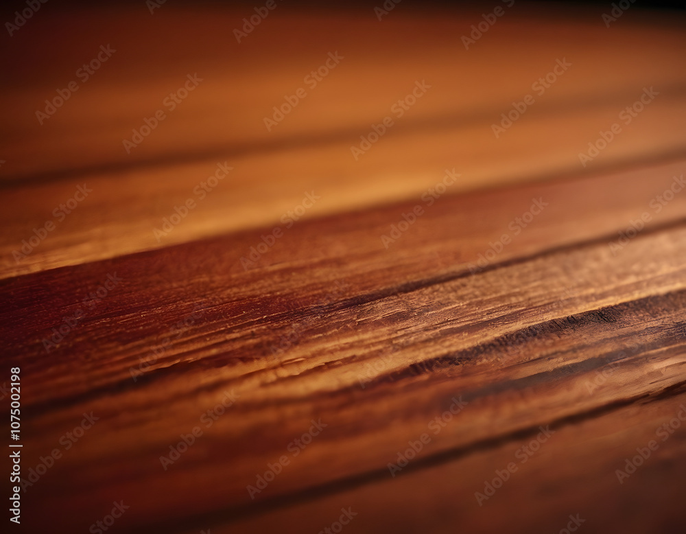 Fototapeta premium Warm Wooden Surface Close-up, Rich Textured Grain in Focus