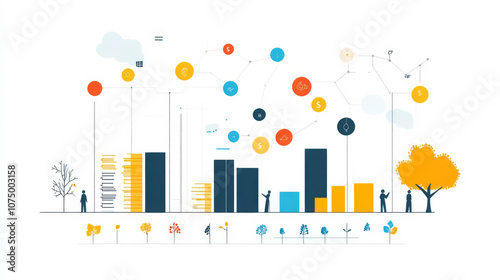 Colorful Diagram of Capital Cost Breakdown with Dividend Payout and Retained Growth Visualization