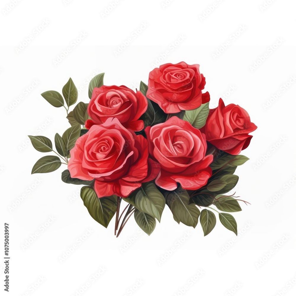 Red roses bouquet flower plant red.