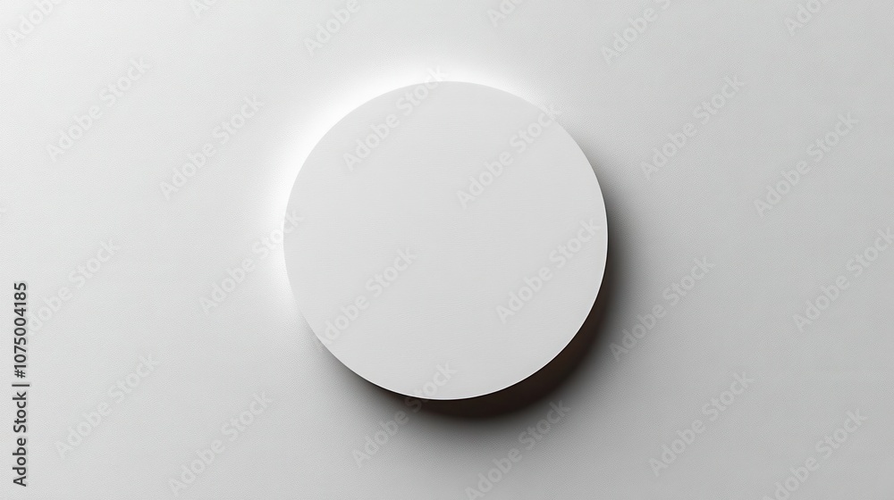 blank white round paper sticker label isolated on a clean white background, offering a versatile space for branding or creative designs