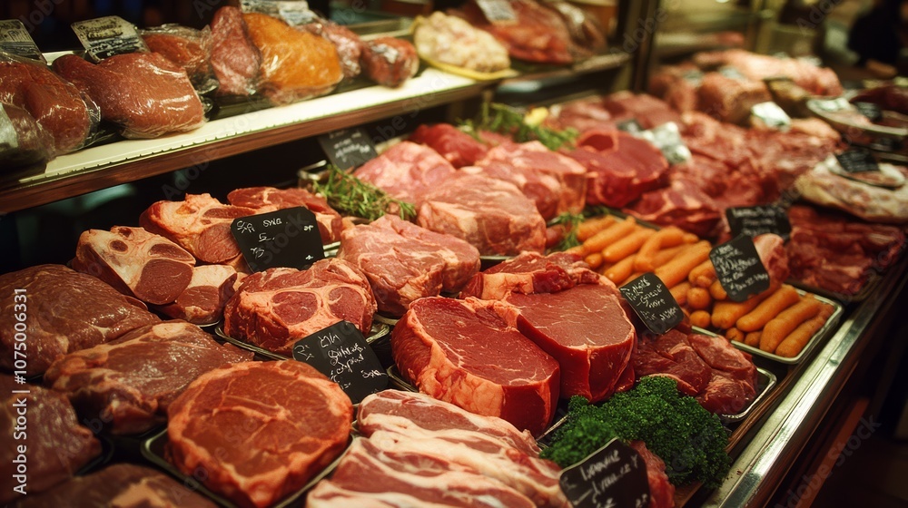 A table full of various meat products A table full of various meat products