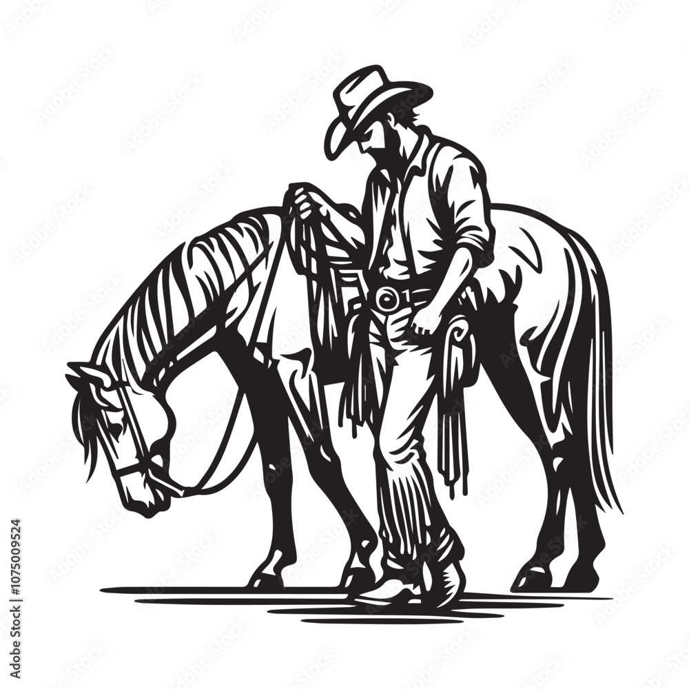 Fototapeta premium Cowboy Silhouette