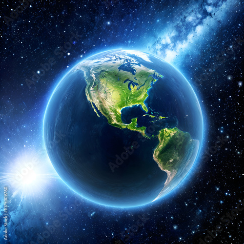Planet Earth traveling through the universe.