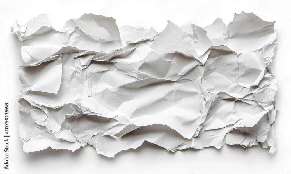 Crumpled white paper texture, abstract background, wrinkled surface Crumpled white paper texture, abstract background, wrinkled surface
