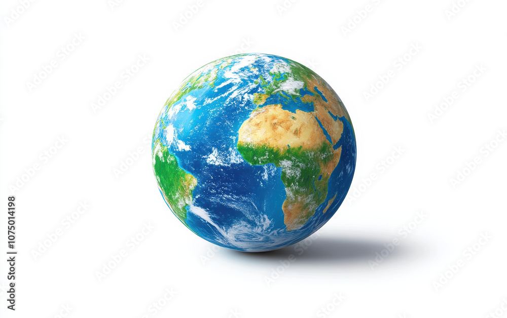 High-resolution image of Planet Earth, showcasing detailed continents, vast oceans, clear atmosphere, and natural geographic features in vivid colors.