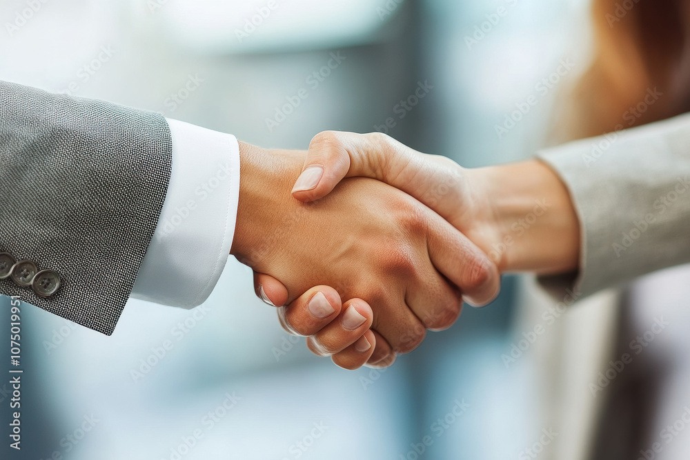 Business people shaking hands in office: agreement and partnership Business people shaking hands in office: agreement and partnership