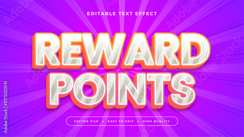 White Orange and Purple Violet Reward Point 3d Editable Text Effect - Font Style