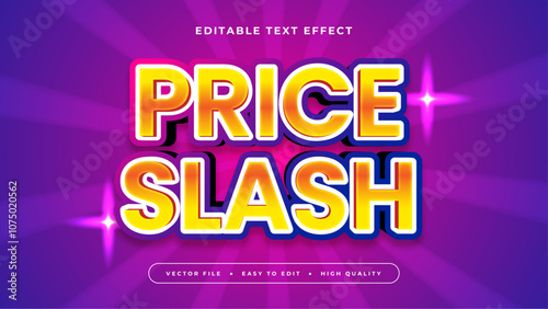 Purple Violet Blue and Orange Price Slash 3d Editable Text Effect - Font Style