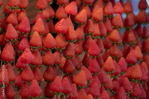Obraz na płótnie Strawberries candy, is the popular dessert in Japan w salonie