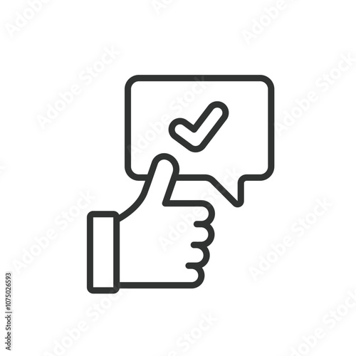 Good feedback, icon in line design. Good, feedback, positive, review, rating, satisfaction, approval on white background vector. Good feedback editable stroke icon