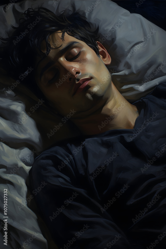 illustration of a man after a sleepless night illustration of a man after a sleepless night
