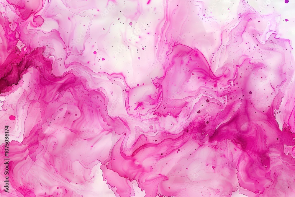 Abstract Pink and White Swirling Ink Painting Abstract Pink and White Swirling Ink Painting