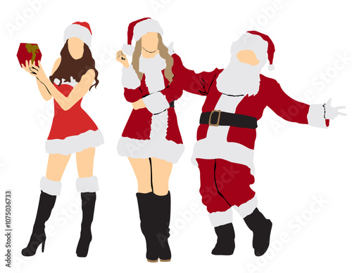 Christmas people with Santa Claus