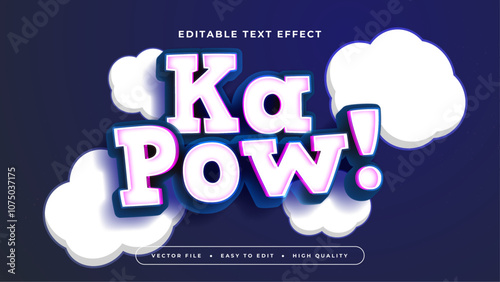 Orange White and Purple Violet Kapow 3d Editable Text Effect - Font Style