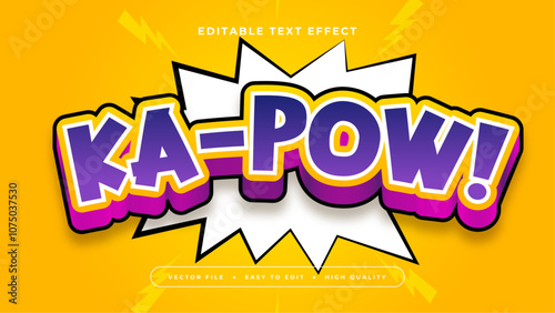Orange White and Purple Violet Kapow 3d Editable Text Effect - Font Style