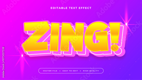Pink Purple Violet and Yellow Zing 3d Editable Text Effect - Font Style