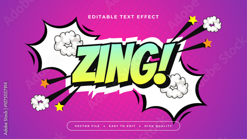 White Green and Purple Violet Zing 3d Editable Text Effect - Font Style
