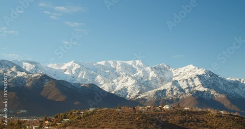 Andes Mountains view in Santiago, Chile in 4K