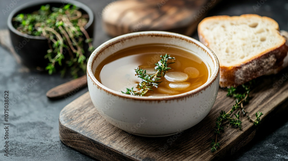 Gourmet Onion Soup in an Elegant Setting Gourmet Onion Soup in an Elegant Setting