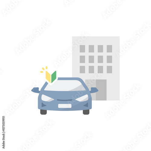 自動車学校・教習所のアイコン(フラットデザイン)