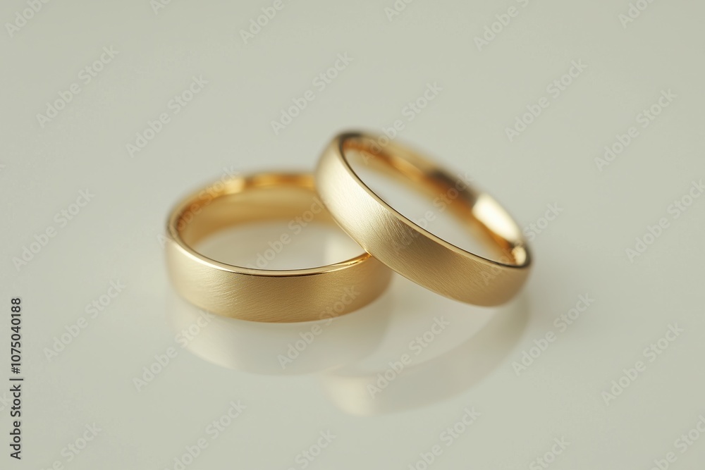 two gold rings on a glass surface