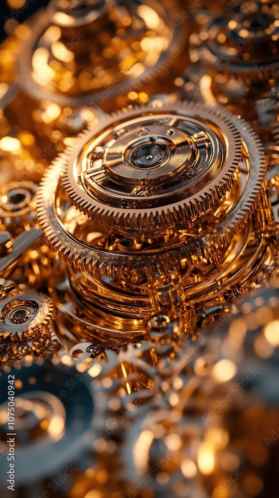 A macro photograph of intricate clock gears and cogs interlocking together. The metallic textures are highlighted in antique gold and bronze tones, showcasing the craftsmanship. A macro photograph of intricate clock gears and cogs interlocking together. The metallic textures are highlighted in antique gold and bronze tones, showcasing the craftsmanship.