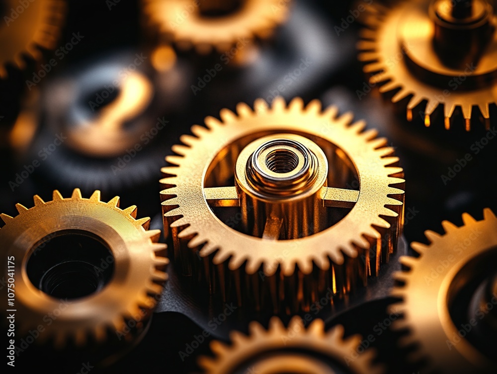 A macro photograph of intricate clock gears and cogs interlocking together. The metallic textures are highlighted in antique gold and bronze tones, showcasing the craftsmanship. A macro photograph of intricate clock gears and cogs interlocking together. The metallic textures are highlighted in antique gold and bronze tones, showcasing the craftsmanship.