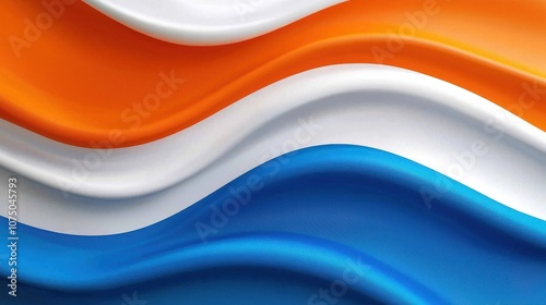 Abstract wave pattern featuring vibrant orange, white, and blue colors, creating a dynamic and modern aesthetic for various design projects.