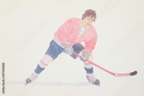 A boy with a bandana sports hockey footwear. photo