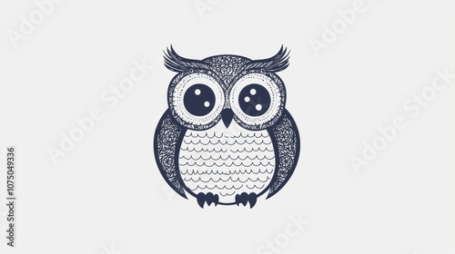 Intricate owl illustration featuring detailed patterns, perfect for design projects, nature themes, and educational materials. photo