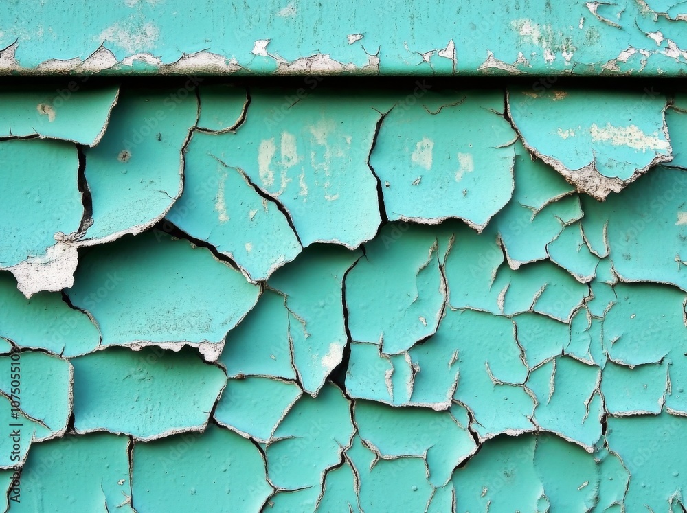 Obraz premium Green weathered background, old painted metal wall texture.