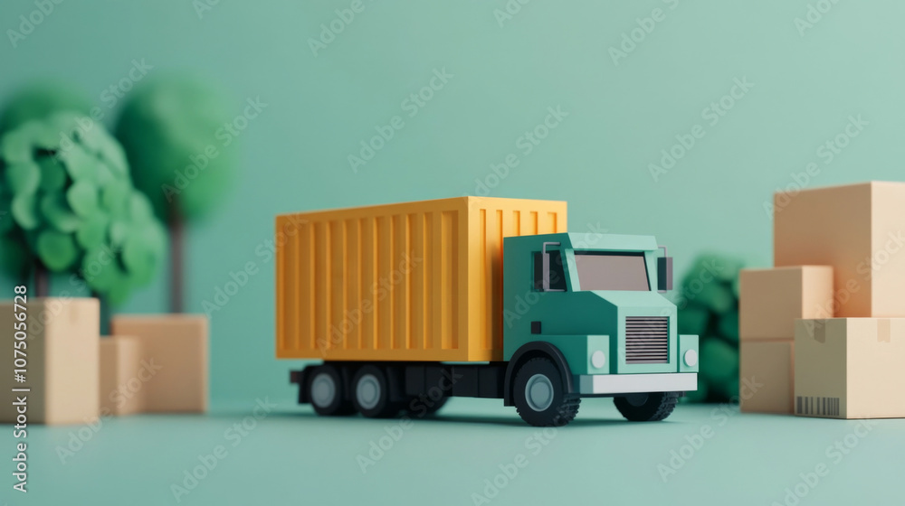 Ethical Supply Chain:Eco-Friendly Transport and Fair Trade Icons in 3D Ethical Supply Chain:Eco-Friendly Transport and Fair Trade Icons in 3D